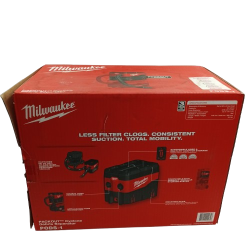 Milwaukee Packout Cyclone Debris Separator PODS-1, Like New In Box, With 3x Attachments **CONSIGNMENT ITEM** (NA 1388031)