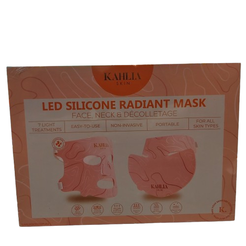 Kahlia Skin LED Silicone Radiant Mask, Like New, With Box, Remote, Straps, Charge Cable, Manual