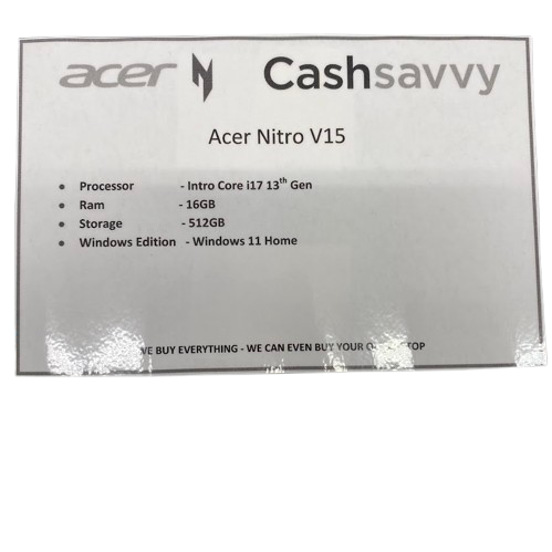 Acer 15.6 Nitro V 15 Gaming Laptop Ryzen 5 16GB Ram/ 512GB SSD (NG)