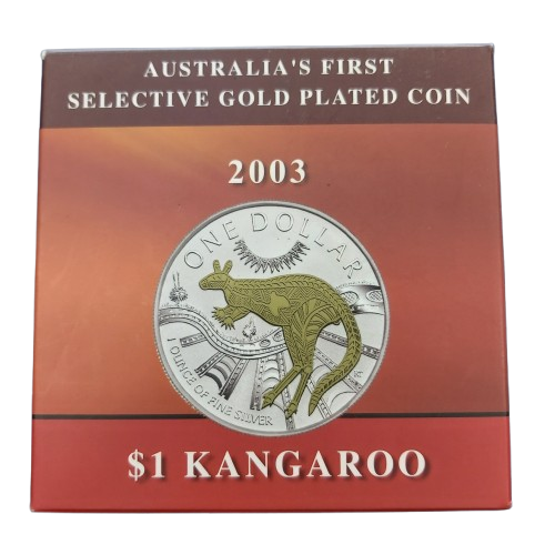 Royal Australian Mint 2003 $1 Kangaroo – Australia’s First Selective Gold Plated Coin