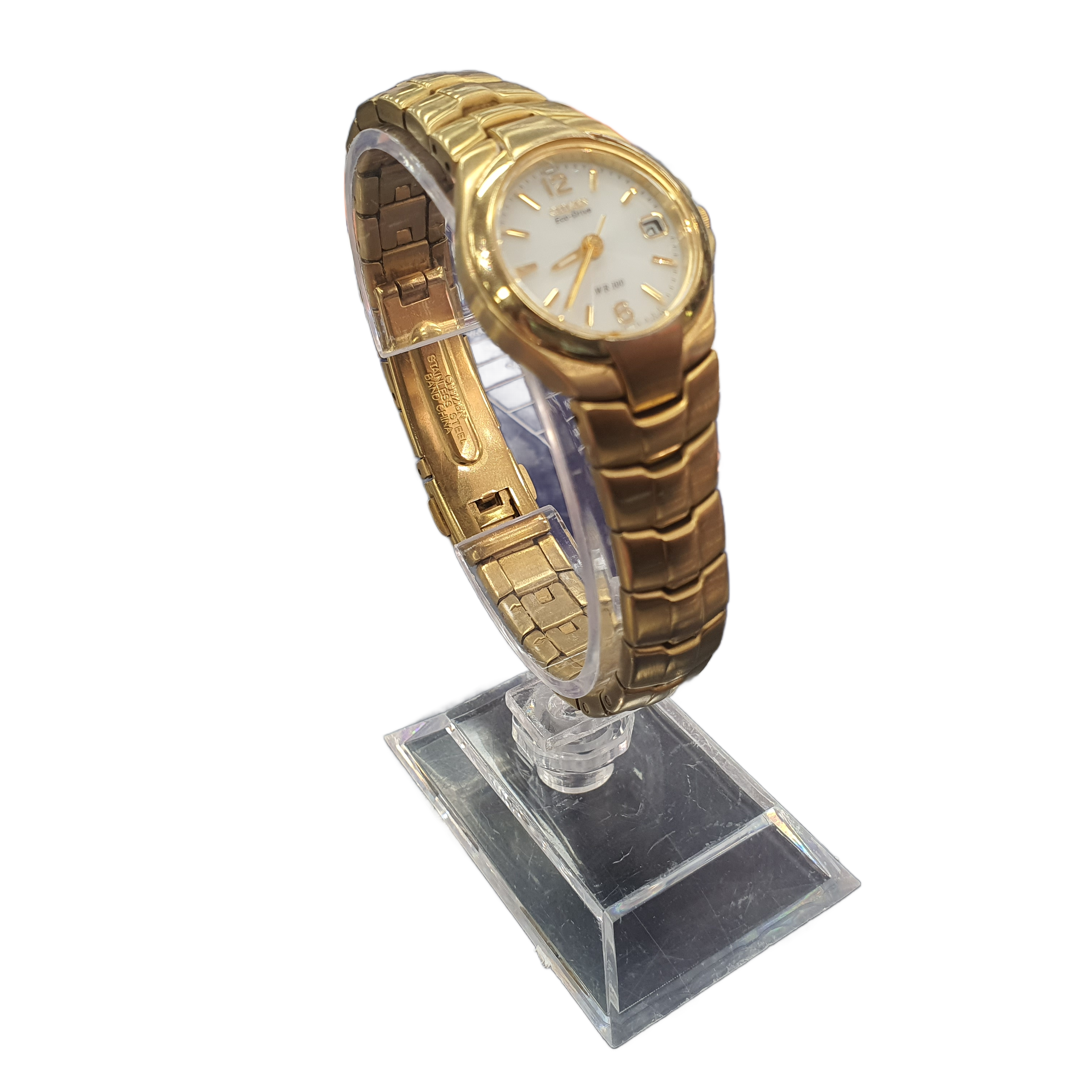 Citizen Ladies Yellow Stainless Steel Eco-Drive Watch 2N0152 (MR)
