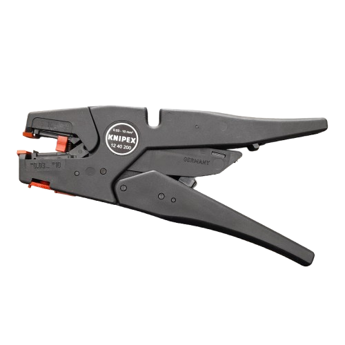 Knipex 12 40 200 Series Self-adjusting wire stripper, 0.03 mm² Min, 10 mm² Max, 200 mm Overall (MR)