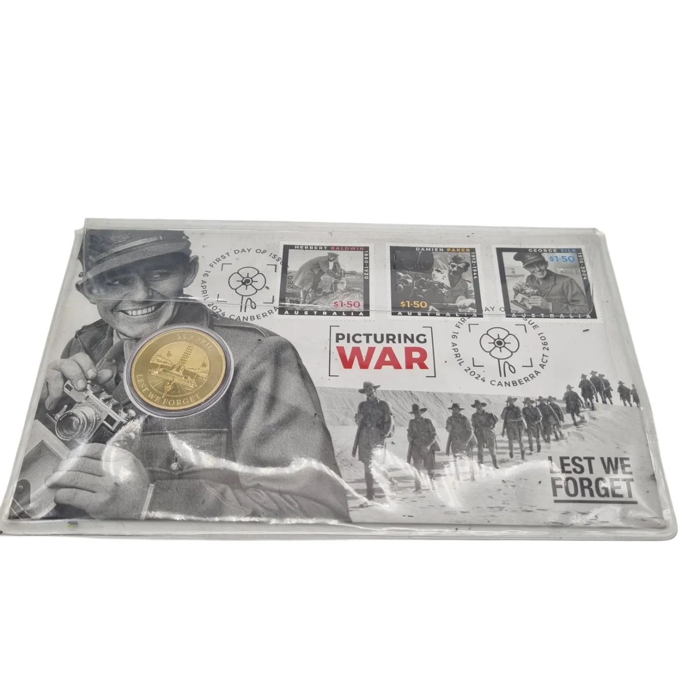 Australia Post 2024 Coin & Stamp: Lest We Forget – Picturing War