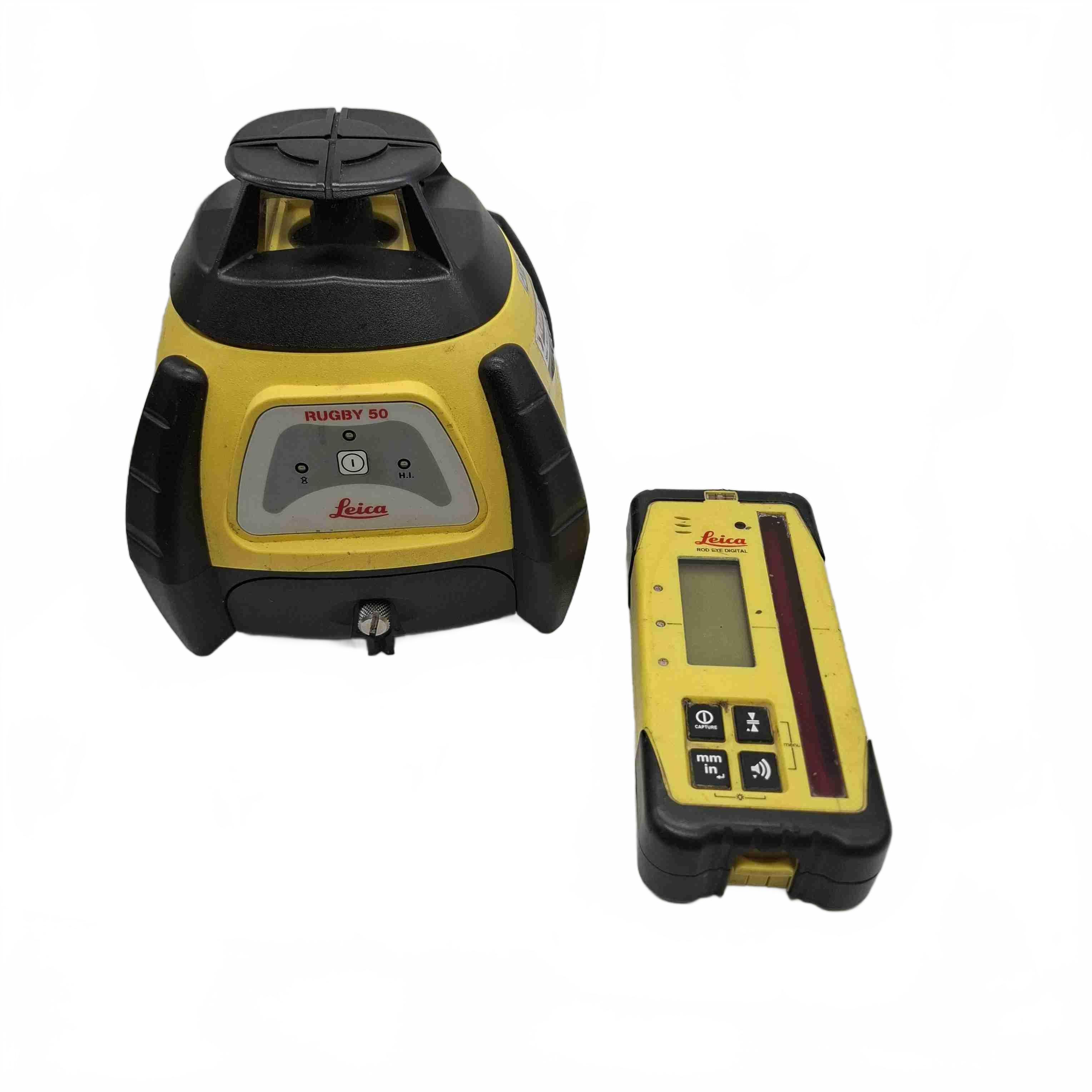 Leica Rugby 50 Rotary Laser Level With Rod Eye Receiver *Needs Calibration* (WR 1435408)