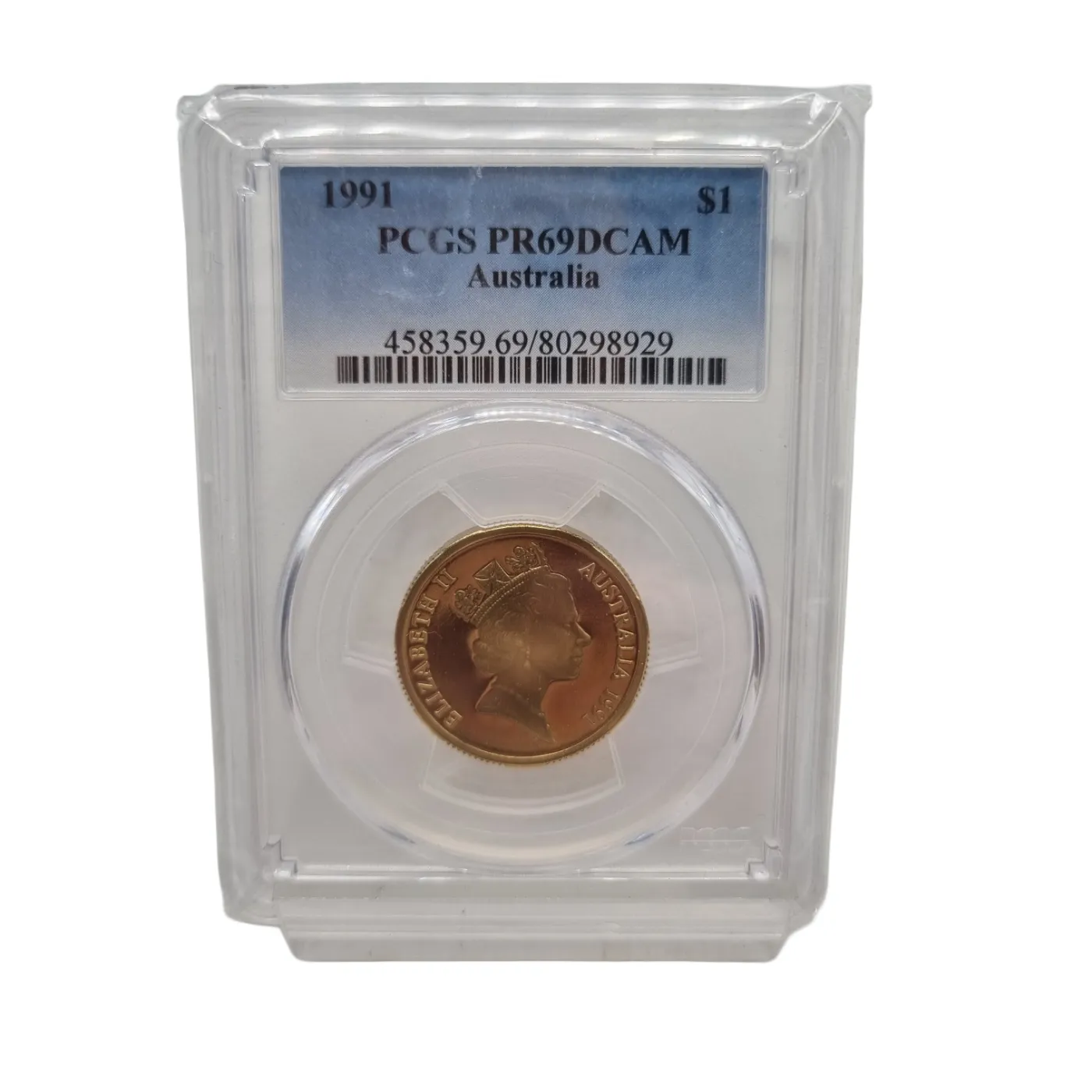 1991 Australian $1 Coin Graded PCGS PR69DCAM (WR 1366588)