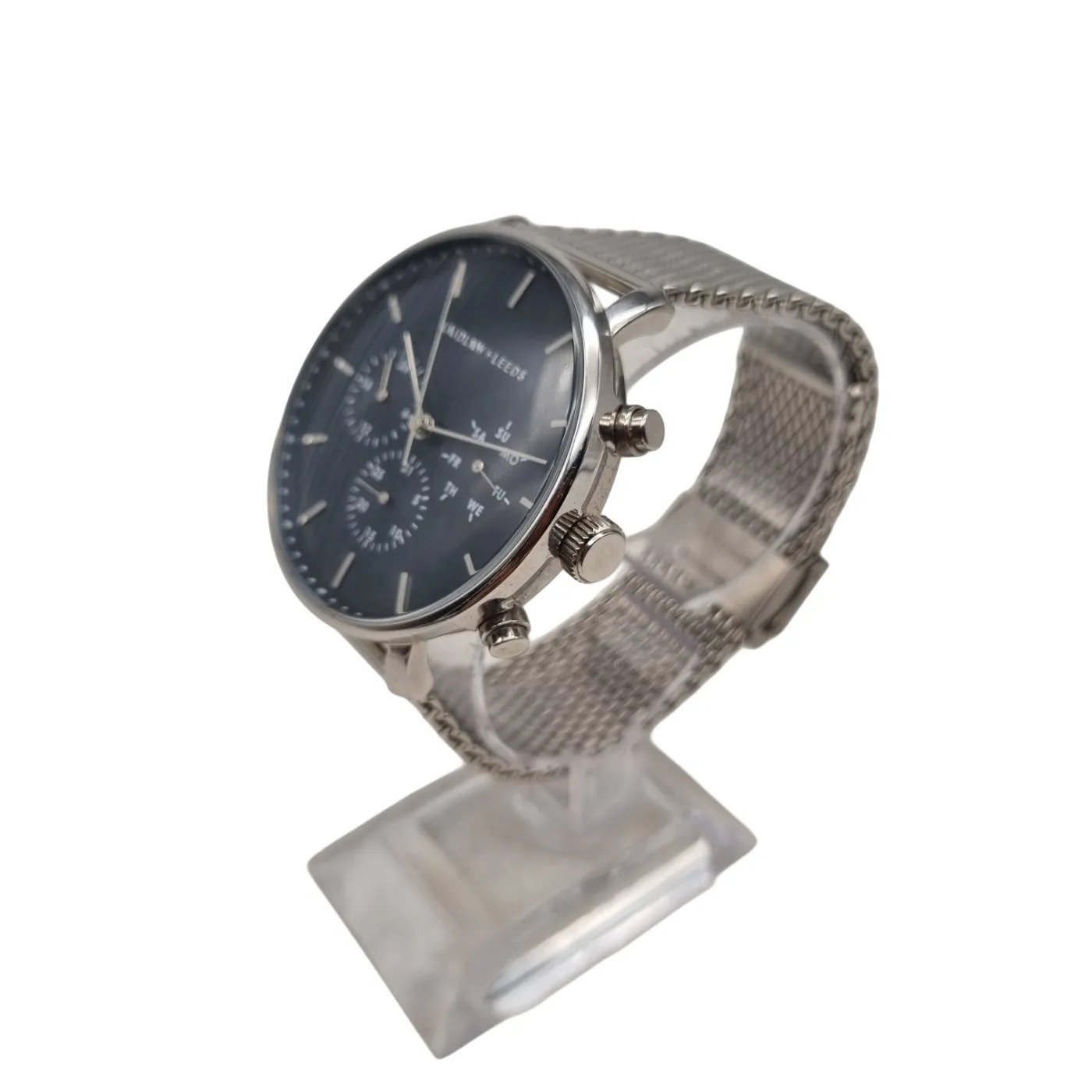 Laidlaw+Leeds Men’s Silver Watch 5109021 Silver Steel Band Circle (WR 1404109)