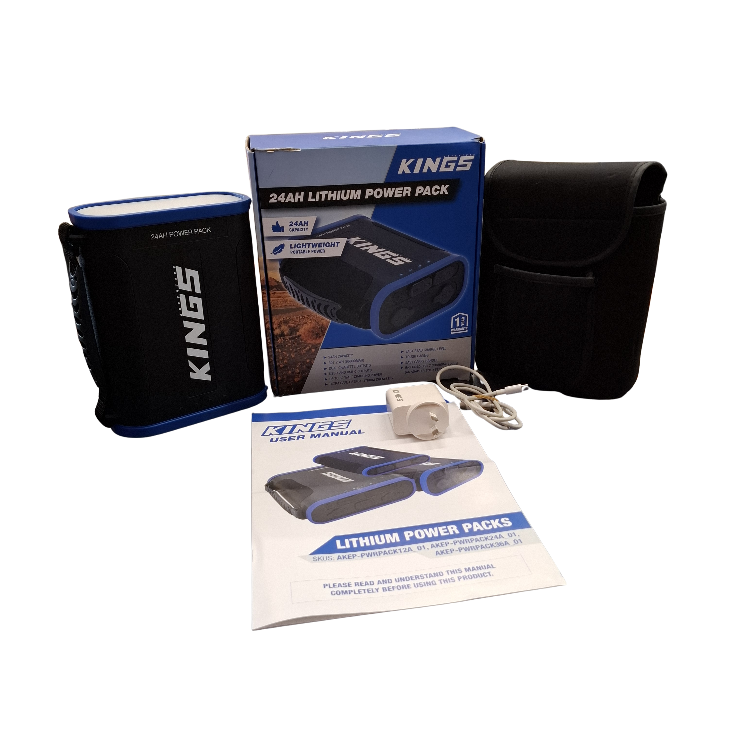 Kings GP30 24Ah Portable Battery Pack Blue And Black (1434826) (JN)