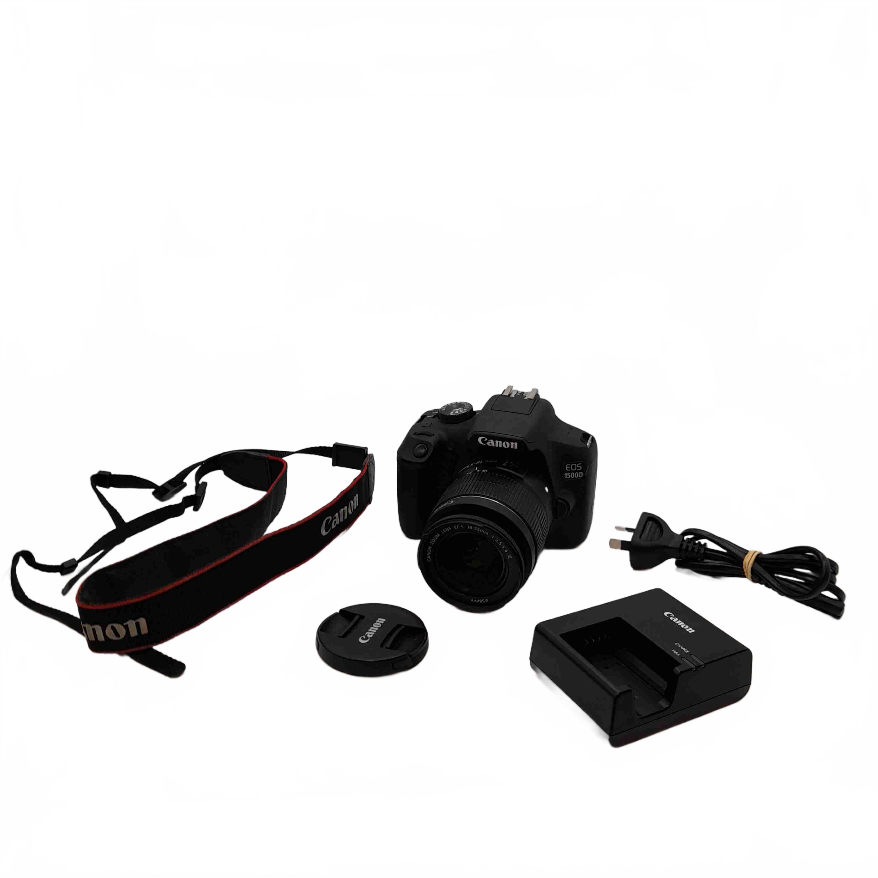 Canon EOS 1500D DSLR Camera 24.1MP Black With 55mm + 18-55mm Lens + Battery + Charger + Strap (WL 1431501)