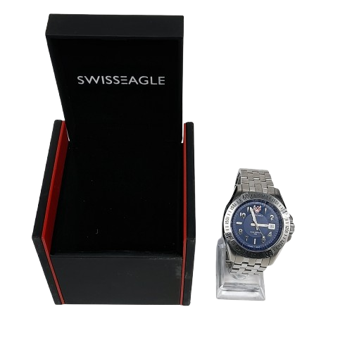Swiss Eagle SE9021 Altitude Men’s Stainless Steel Watch with Box (MR)
