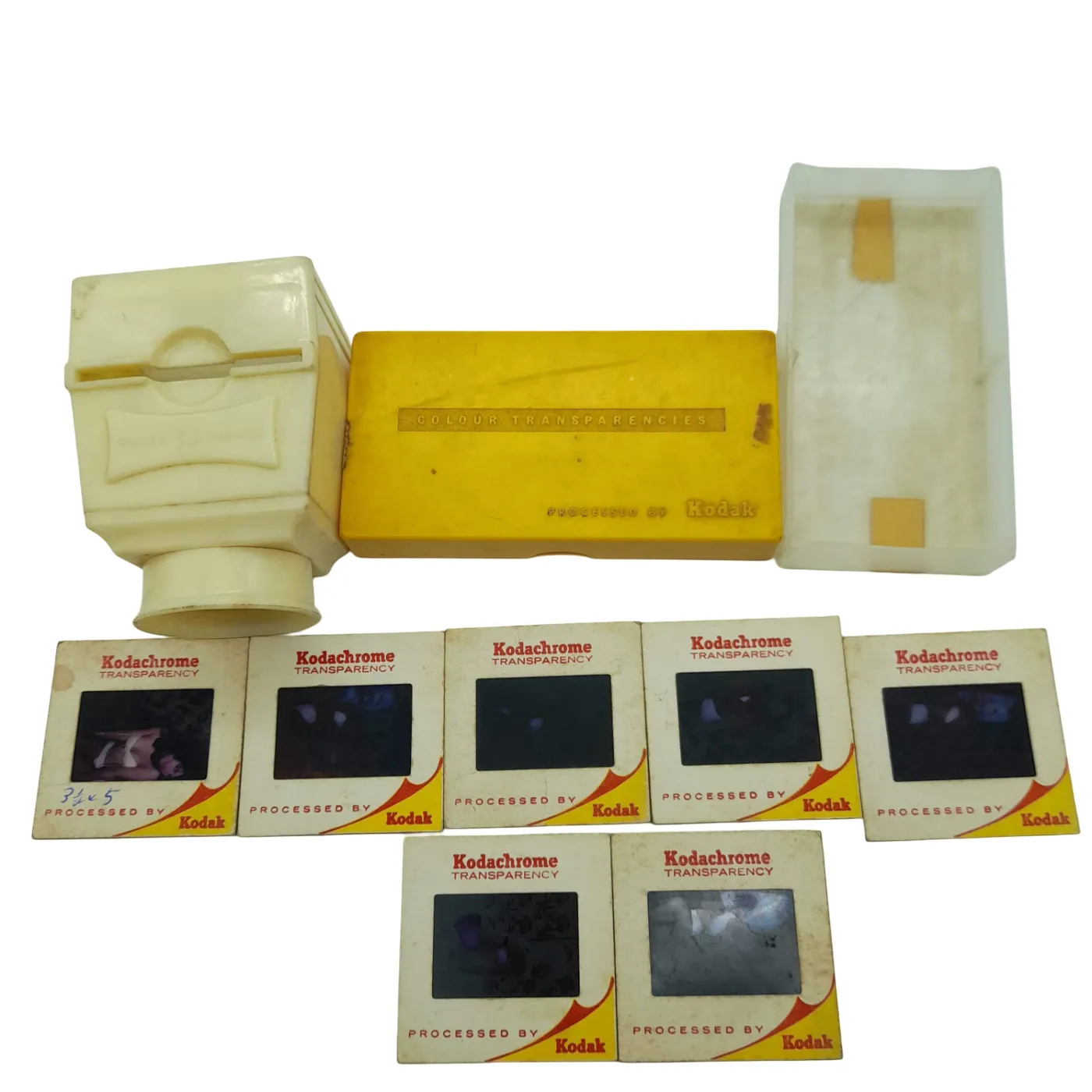 Slide Projector No Brand Yellow Slide Viewer 7 Slides With Kodak Case (WL1424216)