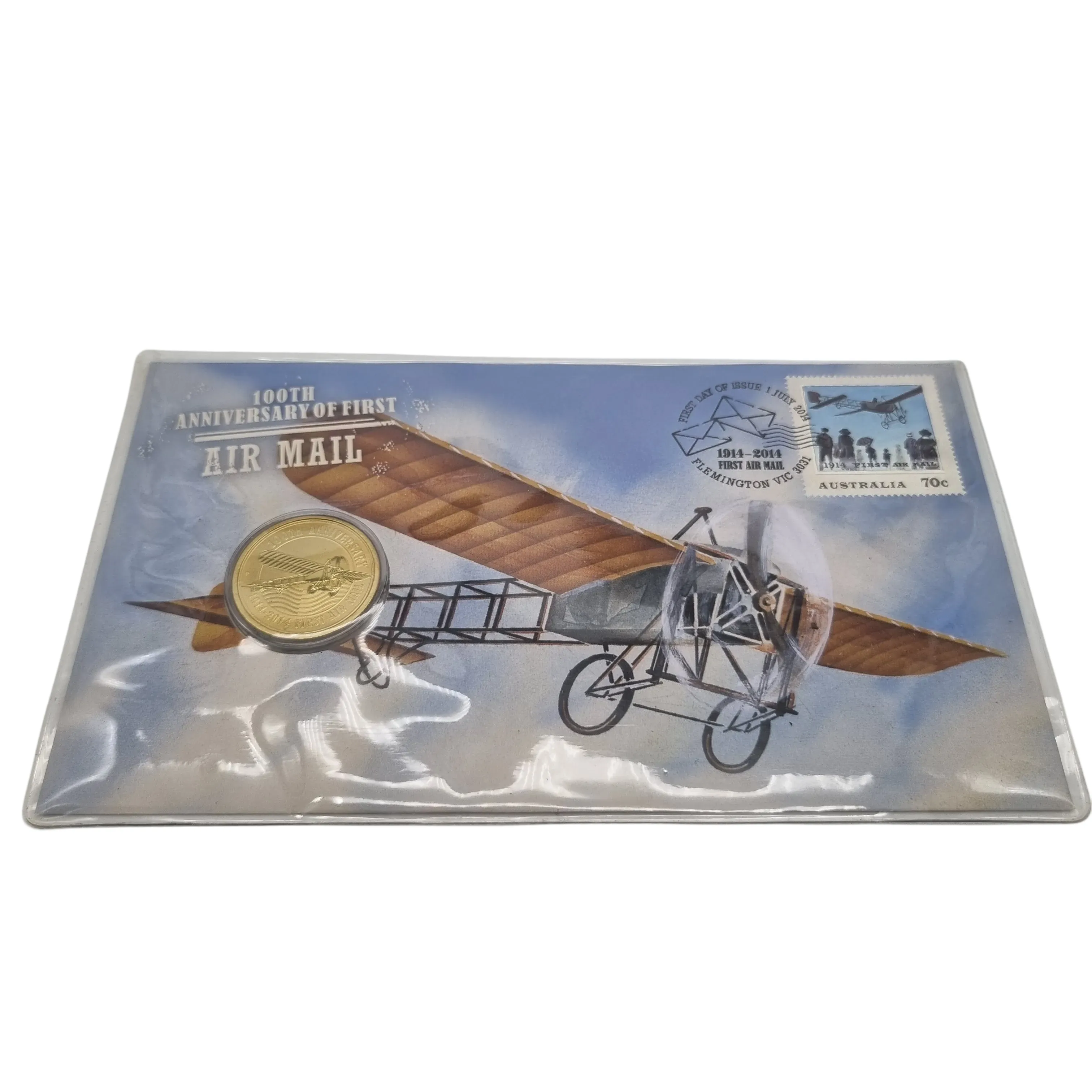Australia Post: 2014 $1 Coin & Stamp Cover – 100th Anniversary of First Air Mail