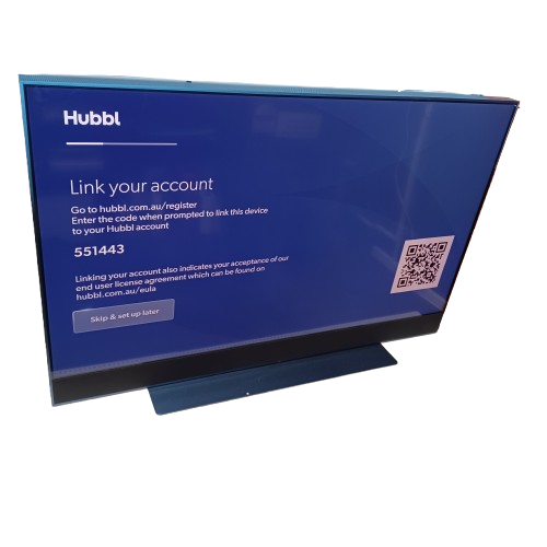 Hubbl 55 Inch Glass OLED 4K Blue Smart TV LT055A-04-FXTL With Remote (Pickup Only) (LE)