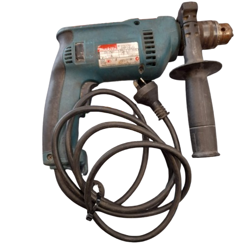Makita HP1620 Hammer Drill, Corded 240V, Green, Heavily USED Condition With Handle (GE 1393130)