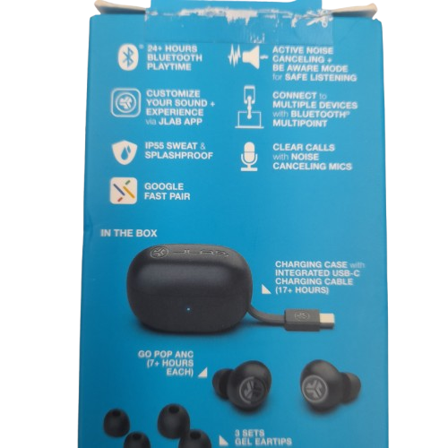 JLab GO Pop ANC True Wireless Earbuds Black (LN)