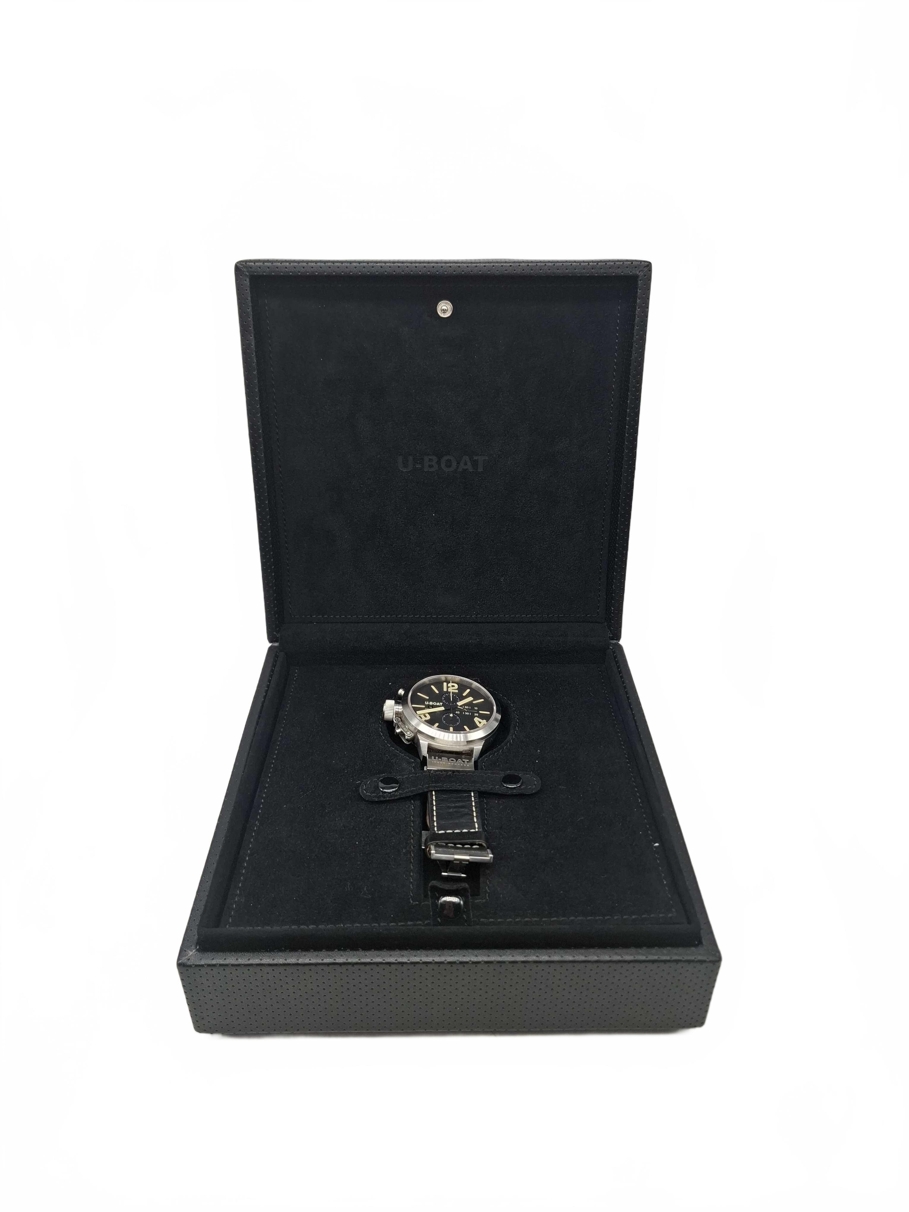 U-Boat Classico 53 CAS 1 Black Leather Band Analogue Watch (WR 1435424)