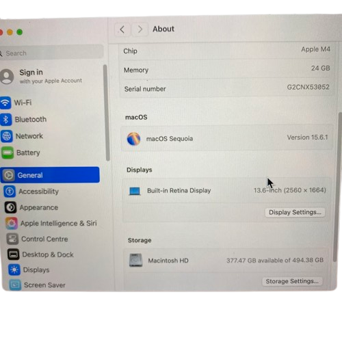 Apple MacBook Air 13-inch M4 10-Core 24GB RAM 512GB SSD Sky Blue (MC6V4X/A) (NG)