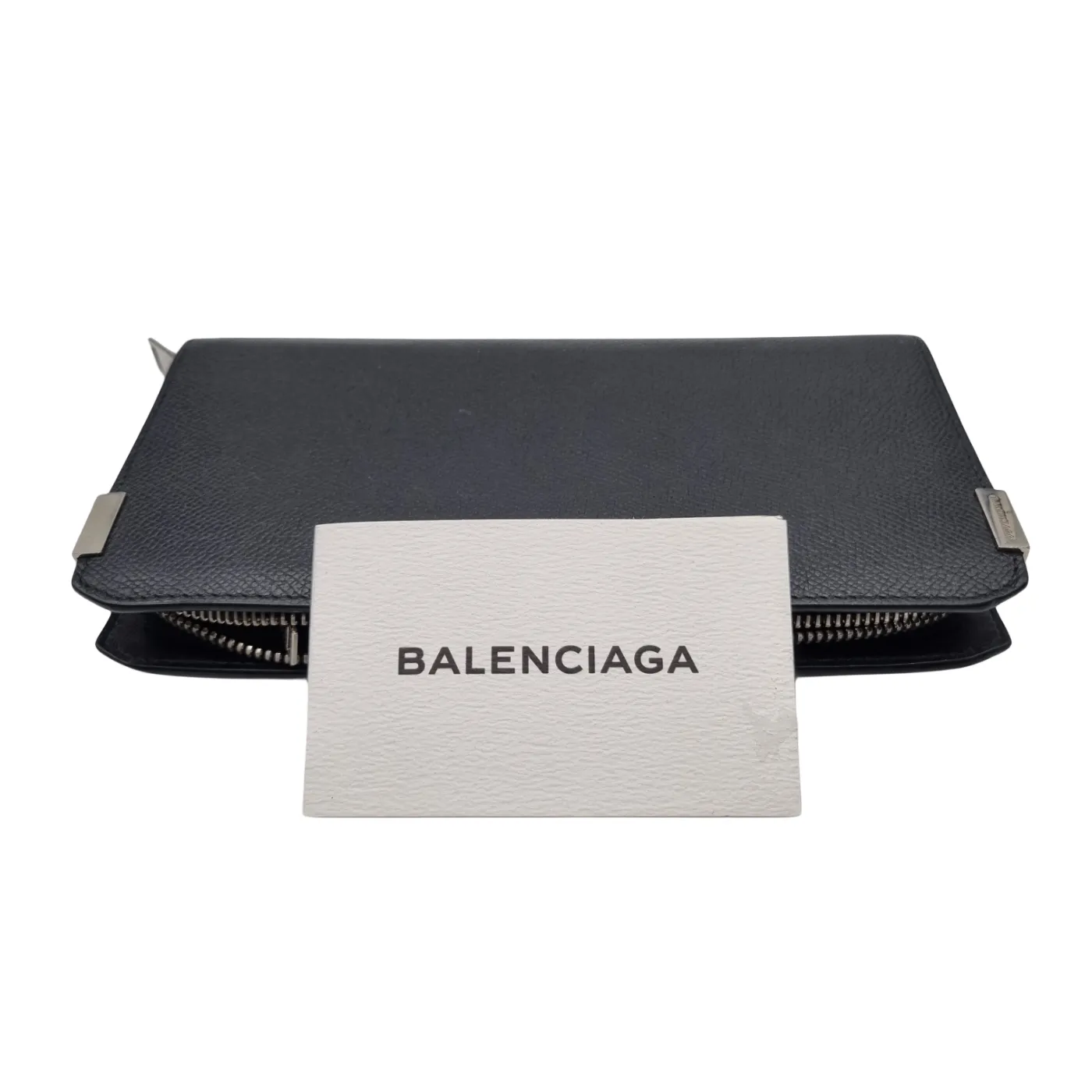 Balenciaga Black Plain Men’s Long Wallet (358297)