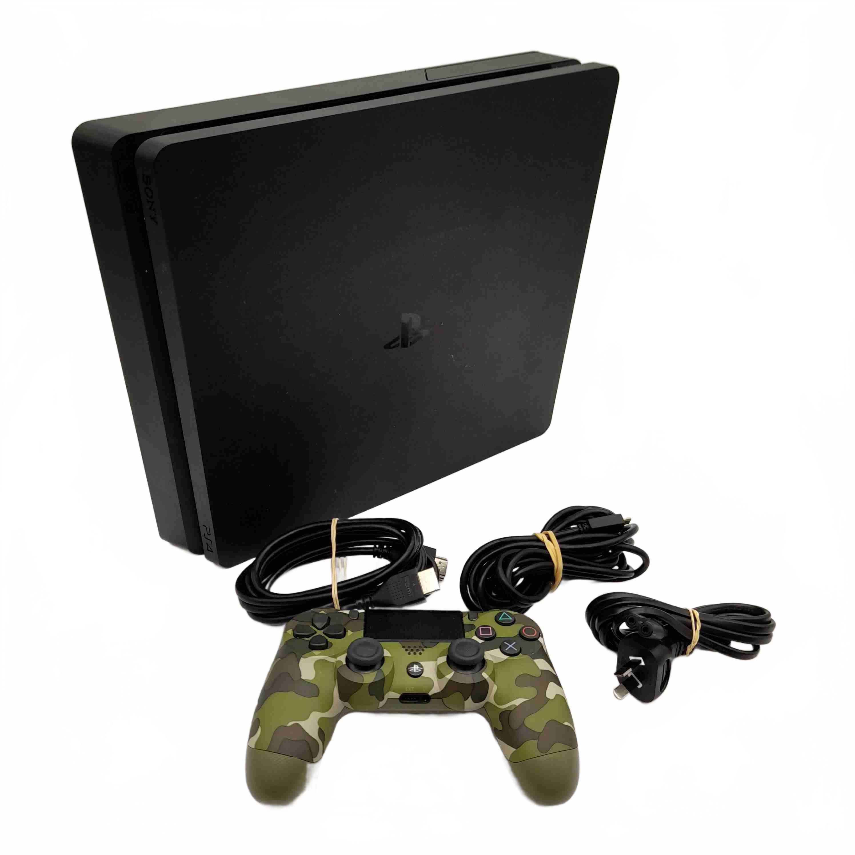 Sony PlayStation 4 PS4 Slim 500GB Console Black CUH-2202B +Controller +Leads Great Working Condition (WL1428924)