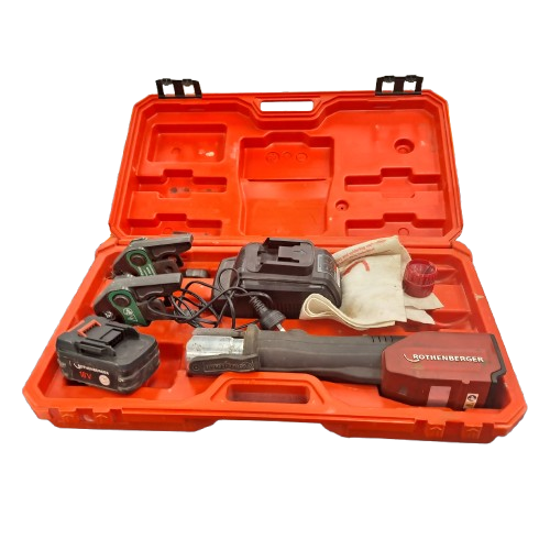Rothenberger Pipe Press Romax 4000 Set With Hard Case, Battery, And Attachments