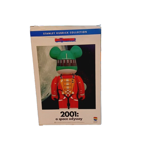 Bearbrick x 2001: A Space Odyssey Space Suit Green Helmet Orange Suit 100% & 400%