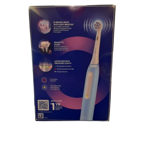 Oral-B iO3 Clean and Gum Protect Electric Toothbrush, Ice Blue, Factory Sealed (GE 1414601)