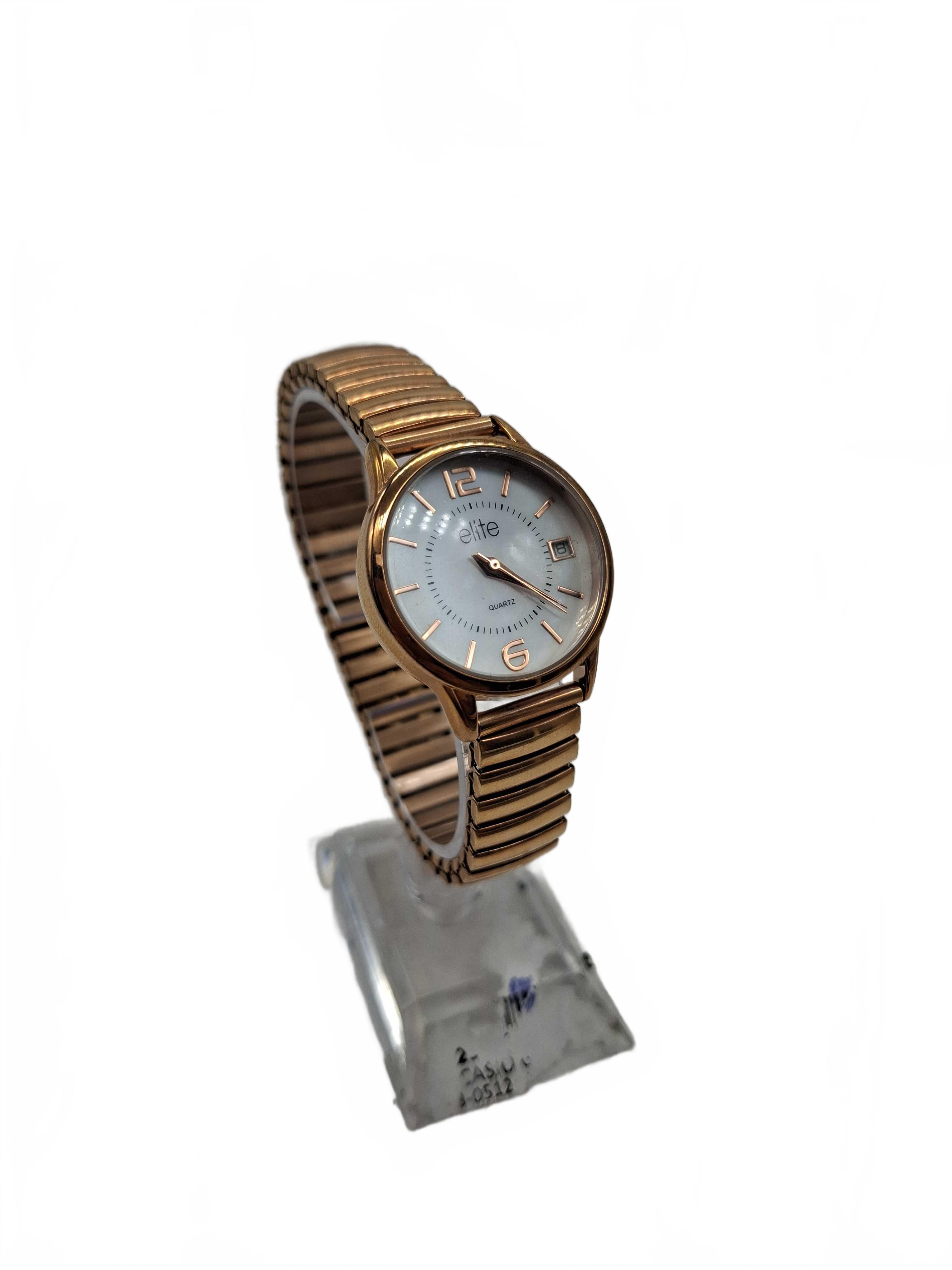 Elite Watch 5088250 Gold Stainless Steel Band Analogue White Glass Round (WR 1428955)