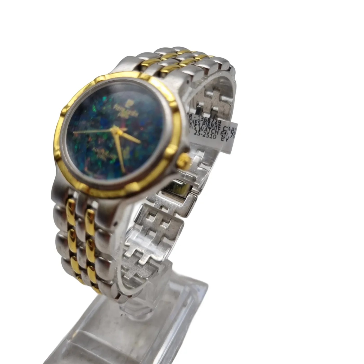 Pierre Cardin Paris Ladies Watch CS1997 Silver/Gold Stainless Steel Band Analog Blue Opal Round (WR 1368729)
