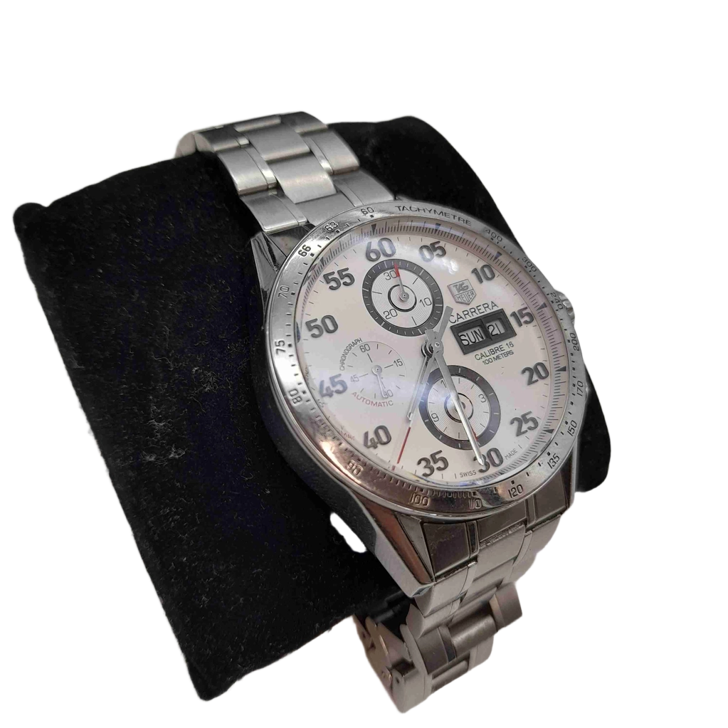 Tag Heuer Carrera Calibre 16 CB2A11 Mens Silver Stainless Steel Watch + Box + Book (1436554)