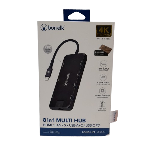 Bonelk Multi Hub 8 In 1 ELK-80053 Black In The Box (LN)