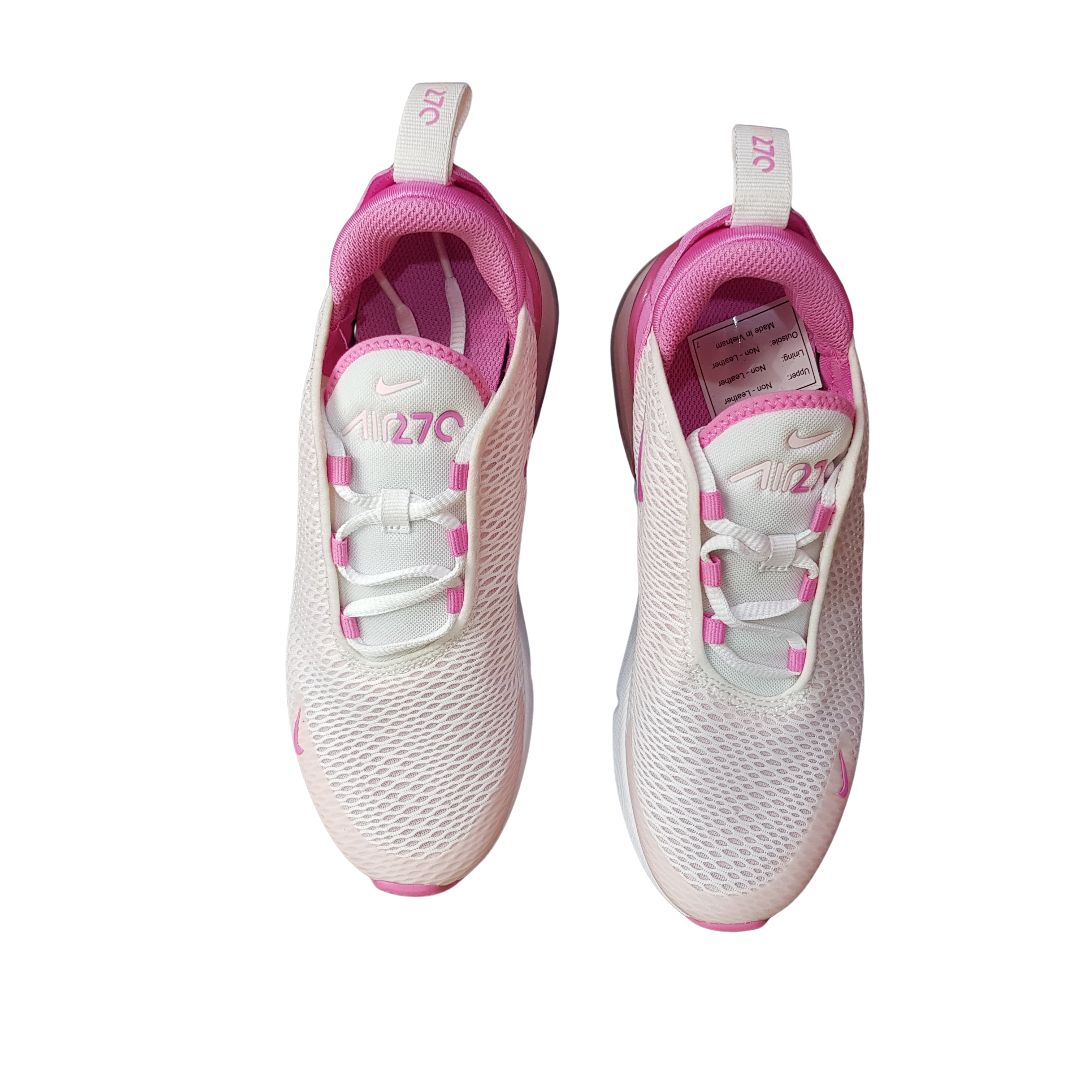 Nike Air Max 270 Youth 3Y Pink and White  (MR1412377)