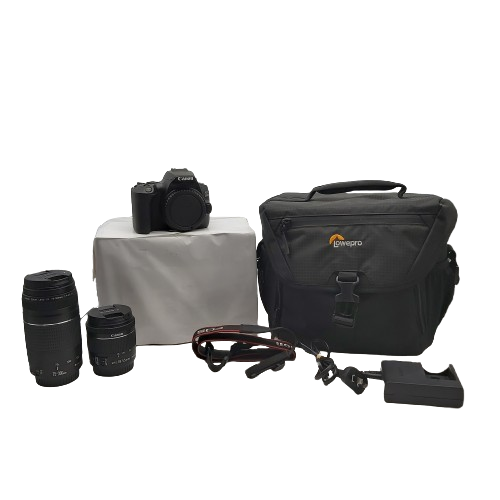 Canon Camera EOS 200D II – With Carry Bag 1x Battery And Charger 2x Lens