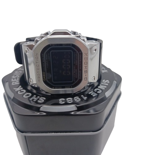 Casio G Shock GMW-B5000 Silver Black Resin Tough Solar Digital Watch in Case ( Like NEW) (LE)