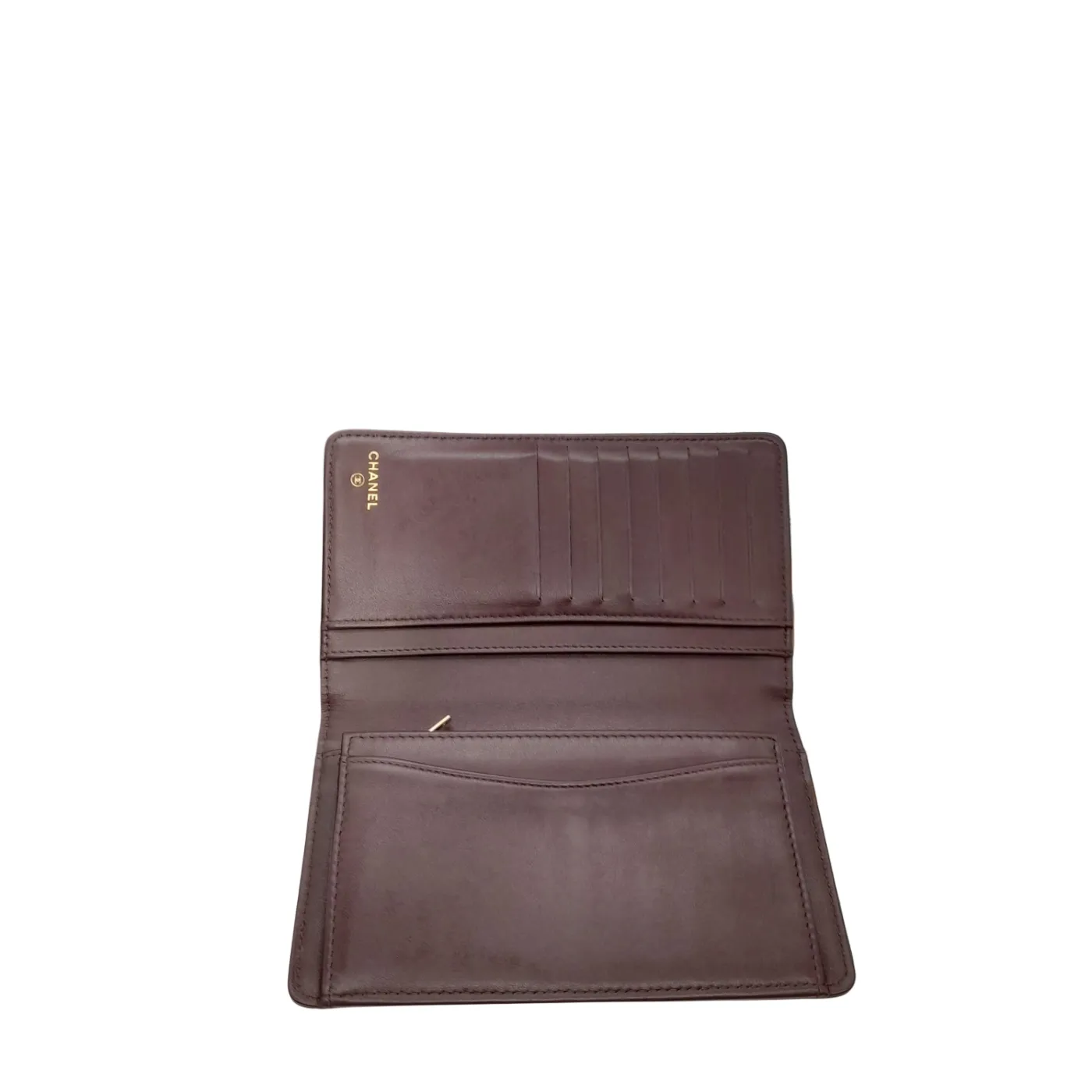 Chanel Caviar Leather Bi-Fold Long Wallet Black/Brown With Dust Bag, Entrupy & Box (WL 1390045)