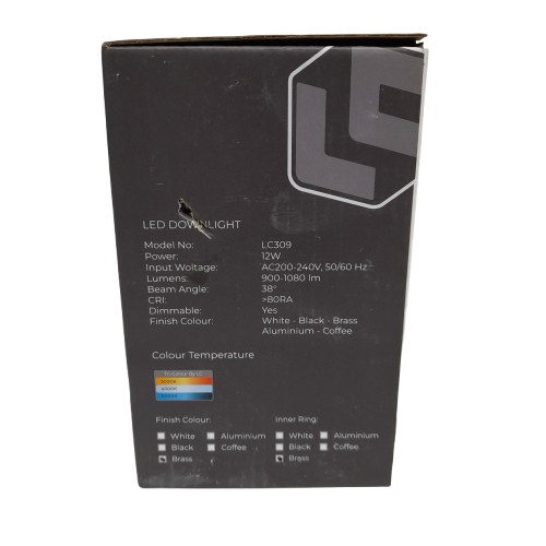 Lighting Creations LC309 12W Surface Mounted Downlight CCT Brass 140mm in Box (MR)