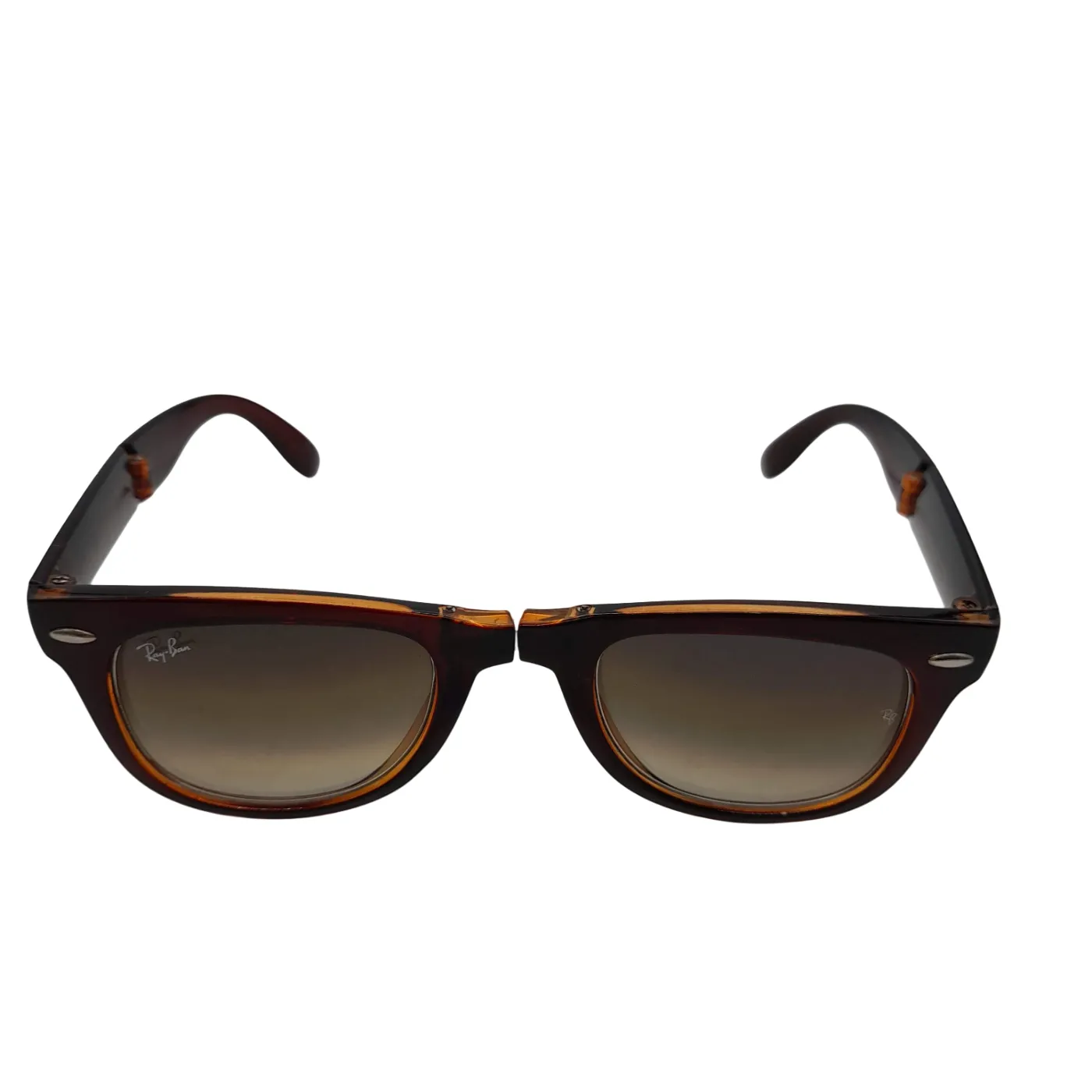 *Sold As Is* Ray-Ban Folding Wayfarer Havana Folding Sunglasses + Case *Broken Hinge – Needs Repair* (WL 1353269)