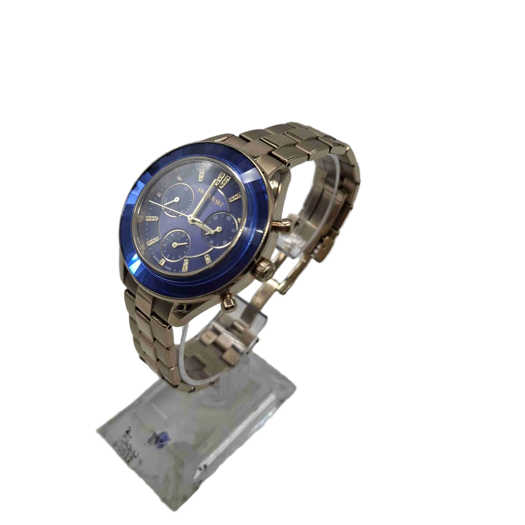 Swarovski Rose Gold Stainless Steel Blue Dial Analog Watch (WR 1428884)