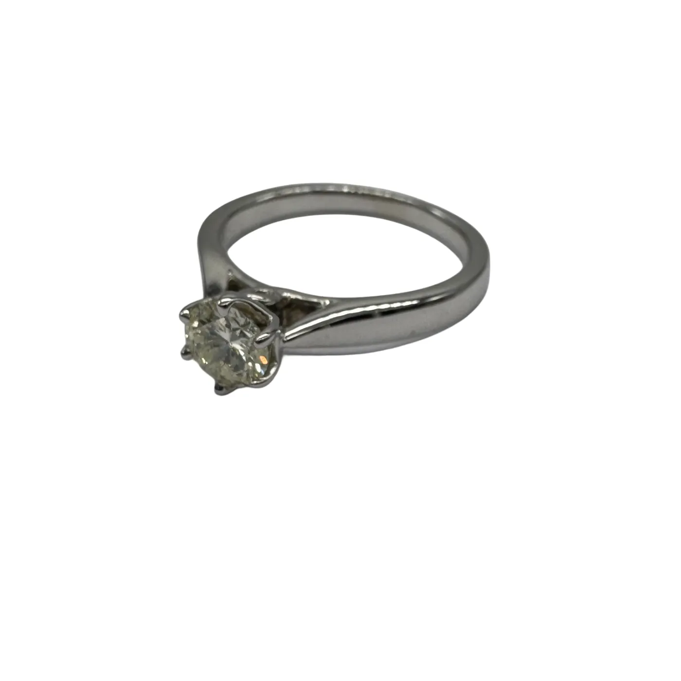 Ladies 18ct White Gold Single Diamond Stone Engagement Ring 0.50ct TDW K 5 1/2 With Valuation (WR 1282633)