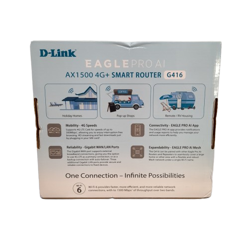 D-Link G416 AX1500 4G+ Smart Router In The Box (LN)
