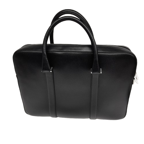 HUGO BOSS Black Signature Leather Document Bag with Strap (MR)