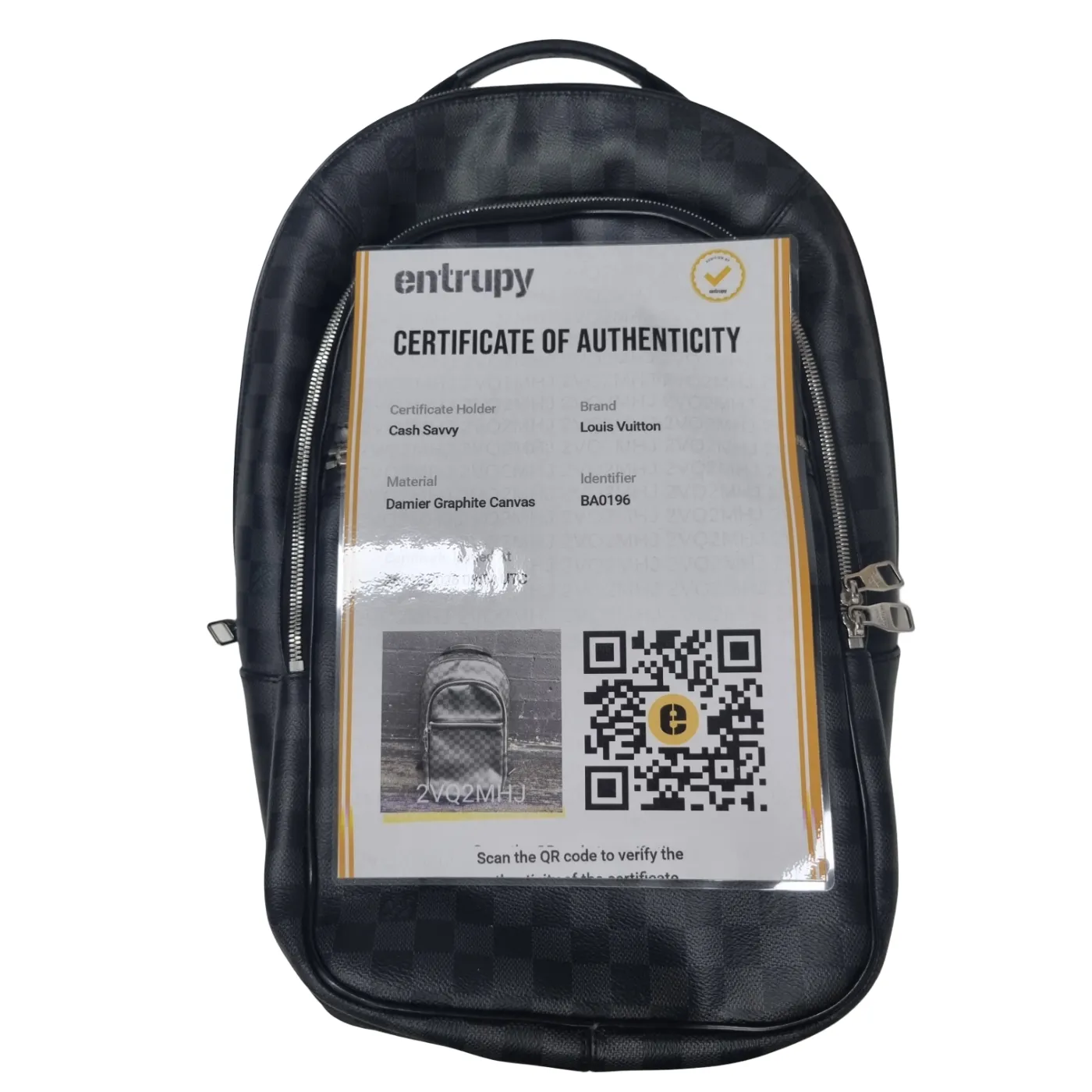 Louis Vuitton Michael Damier Graphite Backpack + Entrupy COA (WR 1401686)