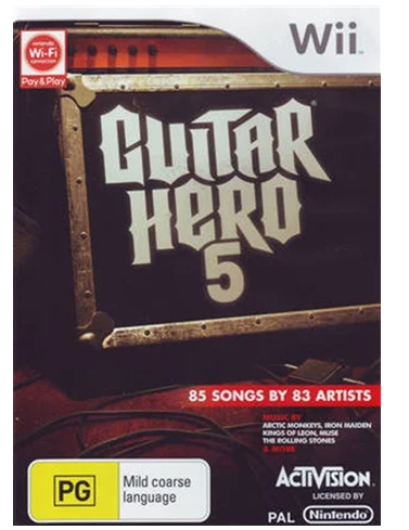 Guitar Hero 5 Nintendo Wii Game – Good Condition With Manual (CP)