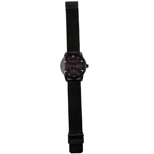 Geoffrey Beene GBA0035GU Watch 42mm Black Metal Band Navy Blue Dial (LN)