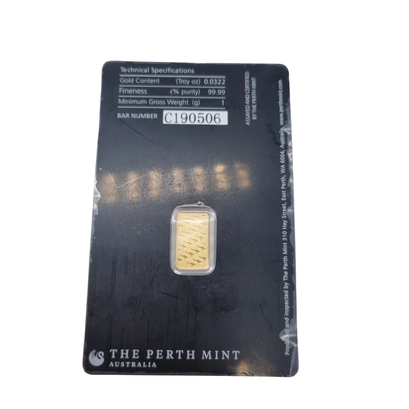 Perth Mint Bullion Bar 1G 999.9% Gold (WR 1420525)