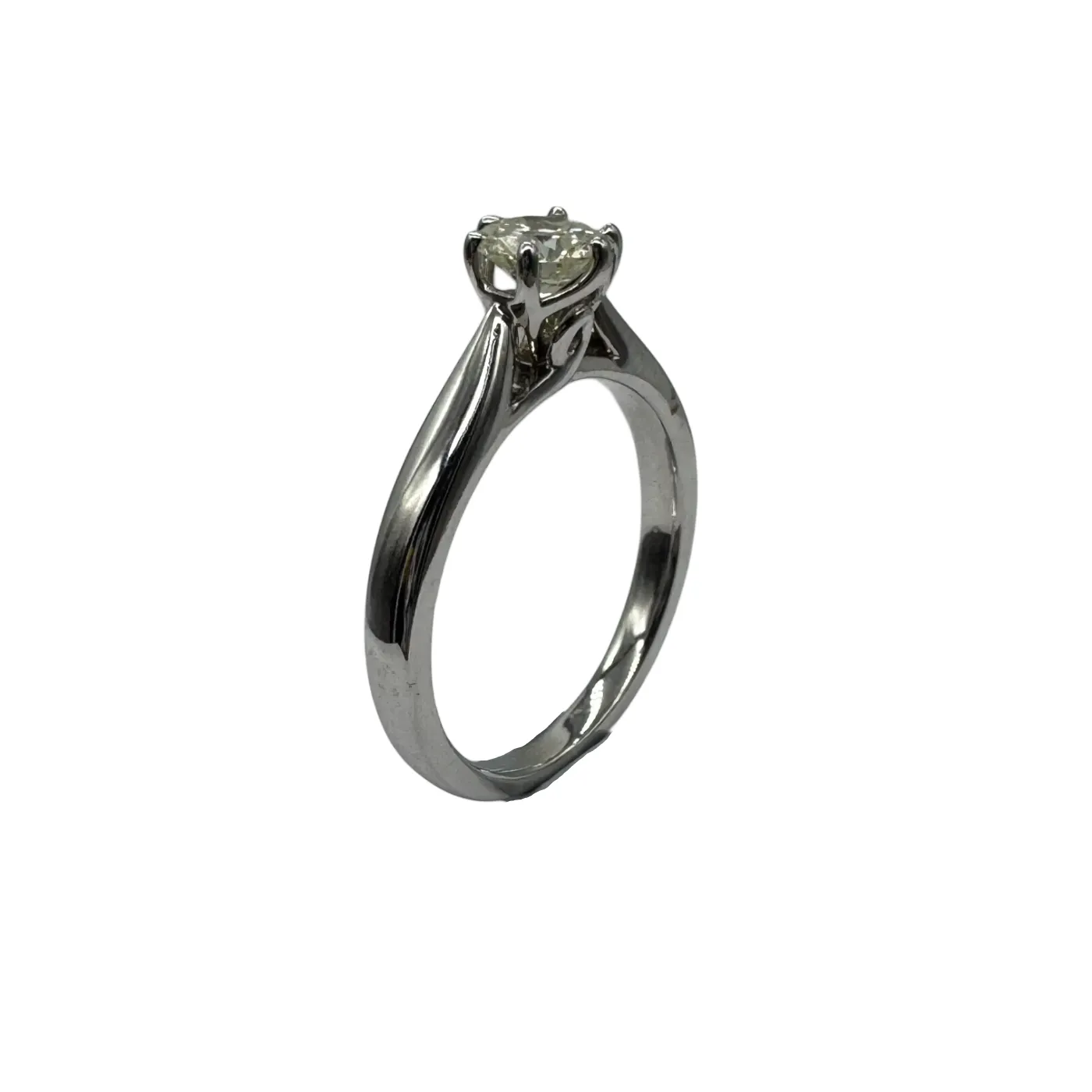 Ladies 18ct White Gold Single Diamond Stone Engagement Ring 0.50ct TDW K 5 1/2 With Valuation (WR 1282633)