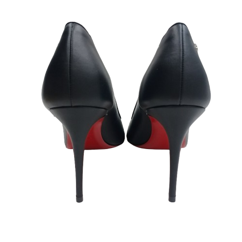 Ladies Christian Louboutin Sporty Kate 85 Pump, Black, Size 39.5, Nappa Leather, EXCELLENT CONDITION NO WEAR TO SOLE, With Box No Receipts (NA)