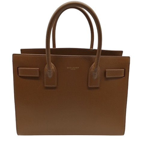 Saint Laurent Sac De Jour Brown Leather Handbag With Dust Bag + Cross Body Strap And Entrupy Certificate – Pre Owned Good Condition (CP)