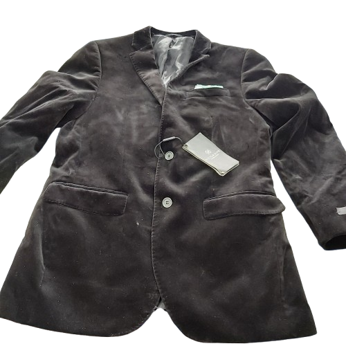 Men’s Savile Row Asher JV1 Black Velvet Jacket/Blazer, 96R, Contemporary Fit, Like New With Tags, RRP $349.99 (NA 1353776)