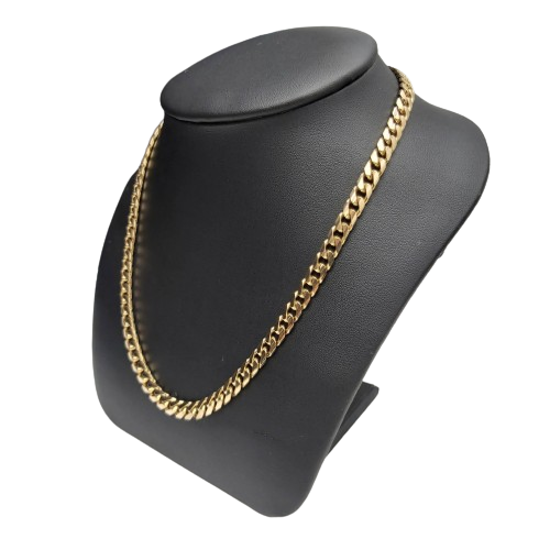 9ct Yellow Gold Curb Necklace – 54.8g – 55.3cm Length – 0.7cm Width – Stamped 375