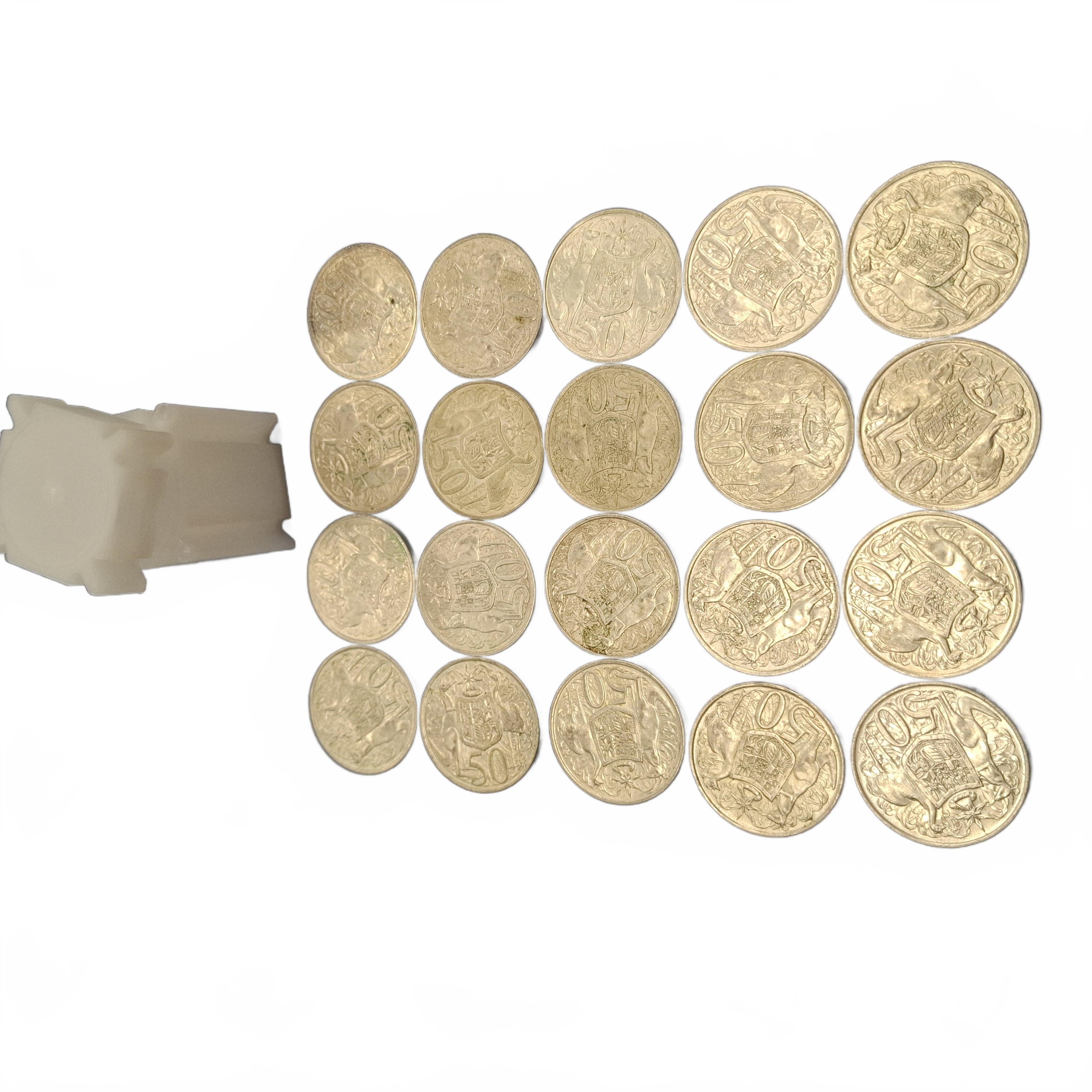 RAM 1966 50 Cent Silver Round Coins Set of 20 in Plastic Container (1435595)JN