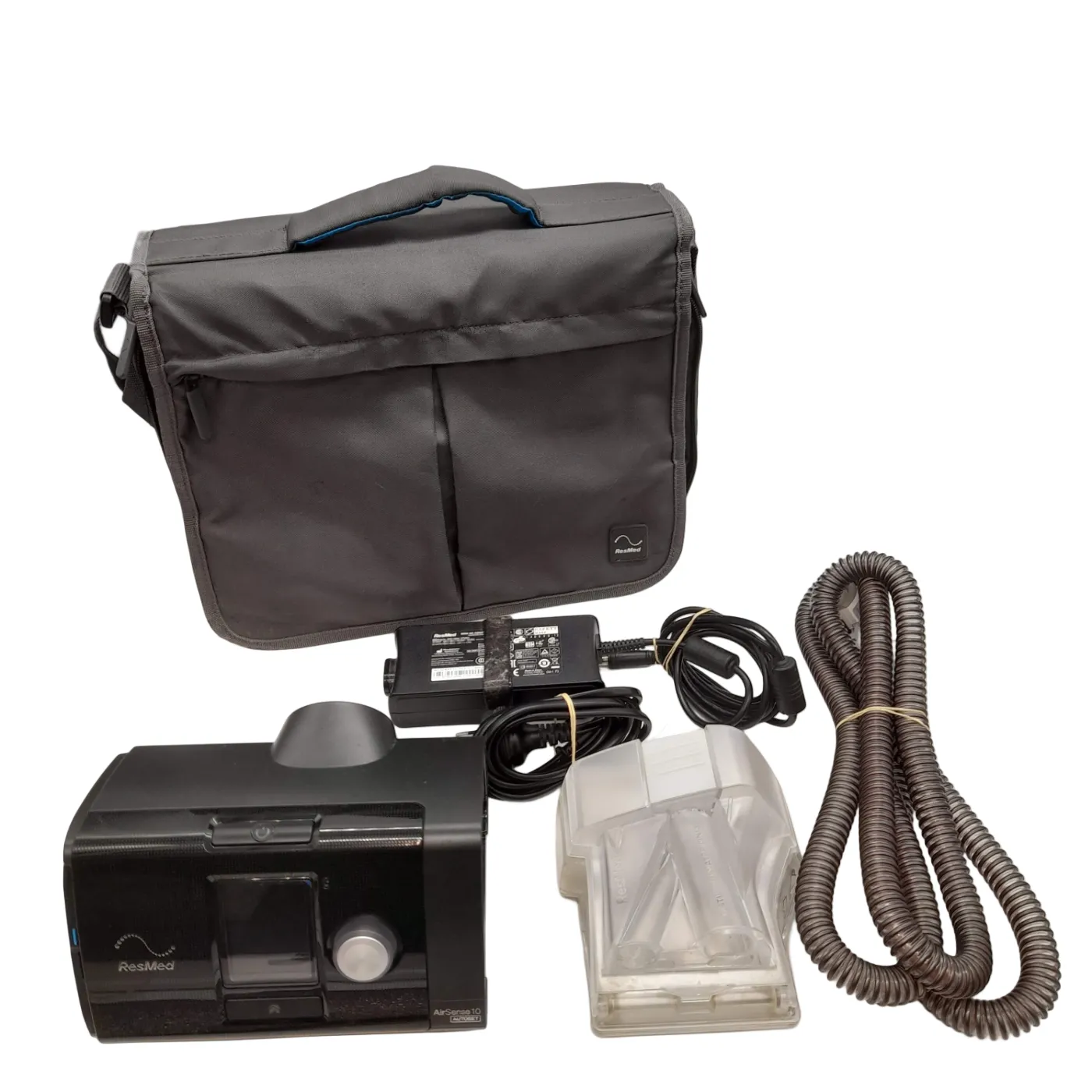 ResMed AirSense 10 AutoSet CPAP Machine Black/White with Case + Adapter + Hose  (WL 1354169)